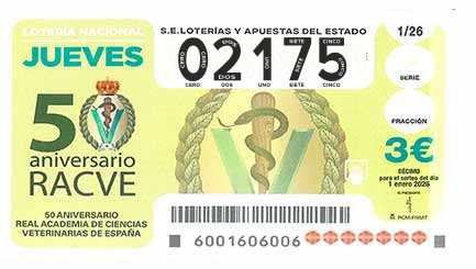 Décimo 02175 del sorteo 1-01/01/2026 Jueves