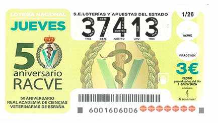 Décimo 37413 del sorteo 1-01/01/2026 Jueves