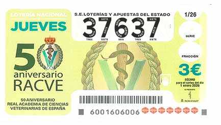 Décimo 37637 del sorteo 1-01/01/2026 Jueves