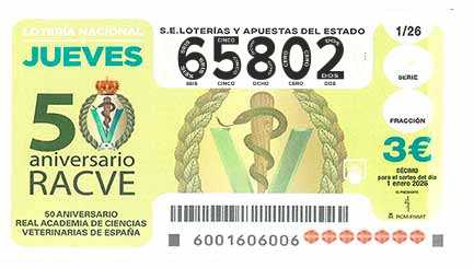 Décimo 65802 del sorteo 1-01/01/2026 Jueves