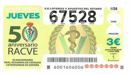 Décimo 67528 del sorteo 1-01/01/2026 Jueves