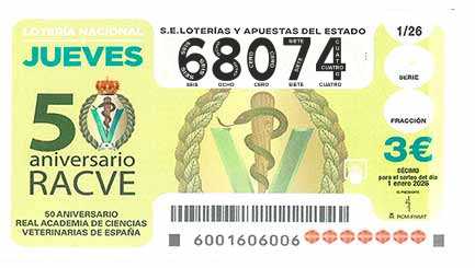 Décimo 68074 del sorteo 1-01/01/2026 Jueves