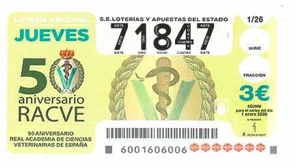 Décimo 71847 del sorteo 1-01/01/2026 Jueves