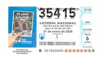 Décimo 35415 del sorteo 10-31/01/2026 Sábado