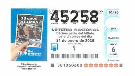 Décimo 45258 del sorteo 10-31/01/2026 Sábado