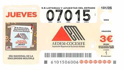 Décimo 07015 del sorteo 101-18/12/2025 Jueves