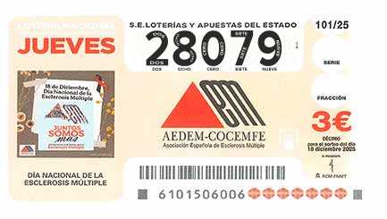Décimo 28079 del sorteo 101-18/12/2025 Jueves