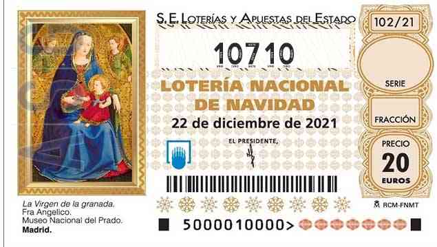 Décimo 10710 del sorteo 102-22/12/2021 Navidad