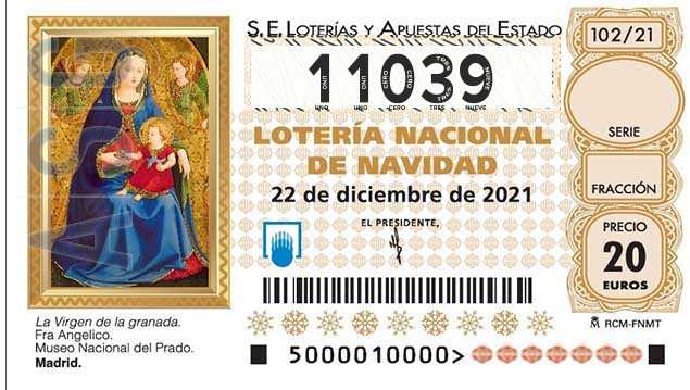 Décimo 11039 del sorteo 102-22/12/2021 Navidad