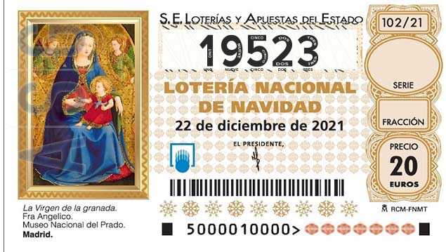 Décimo 19523 del sorteo 102-22/12/2021 Navidad