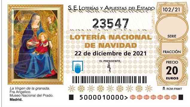 Décimo 23547 del sorteo 102-22/12/2021 Navidad