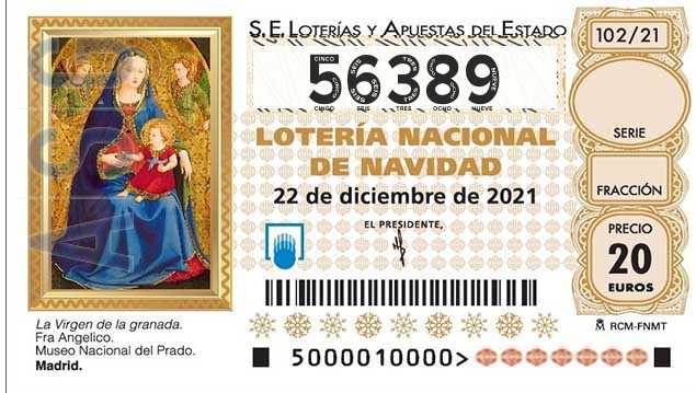 Décimo 56389 del sorteo 102-22/12/2021 Navidad