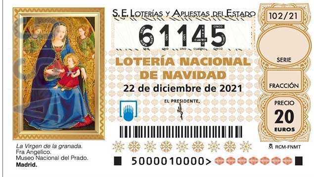 Décimo 61145 del sorteo 102-22/12/2021 Navidad