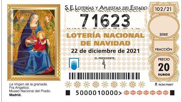 Décimo 71623 del sorteo 102-22/12/2021 Navidad
