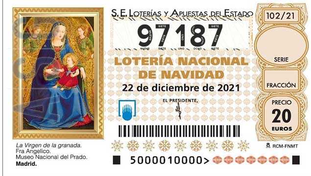 Décimo 97187 del sorteo 102-22/12/2021 Navidad