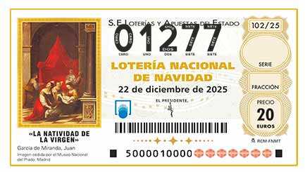Décimo 01277 del sorteo 102-22/12/2025 Navidad