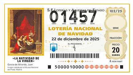 Décimo 01457 del sorteo 102-22/12/2025 Navidad