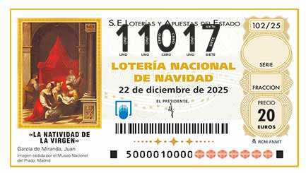 Décimo 11017 del sorteo 102-22/12/2025 Navidad
