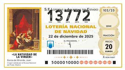 Décimo 13772 del sorteo 102-22/12/2025 Navidad