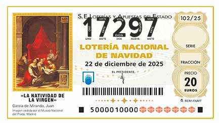 Décimo 17297 del sorteo 102-22/12/2025 Navidad