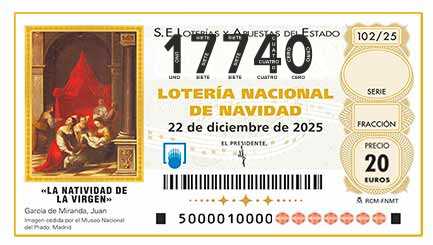 Décimo 17740 del sorteo 102-22/12/2025 Navidad