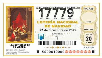 Décimo 17779 del sorteo 102-22/12/2025 Navidad