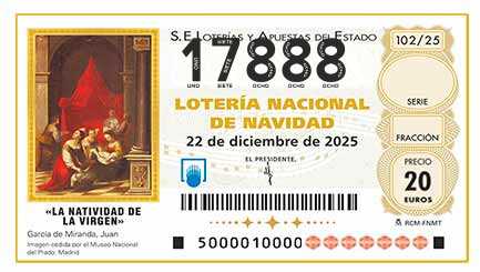 Décimo 17888 del sorteo 102-22/12/2025 Navidad
