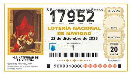 Décimo 17952 del sorteo 102-22/12/2025 Navidad