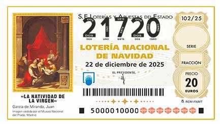 Décimo 21720 del sorteo 102-22/12/2025 Navidad