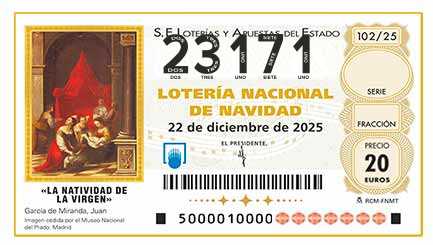 Décimo 23171 del sorteo 102-22/12/2025 Navidad