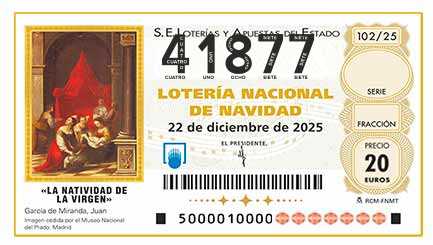 Décimo 41877 del sorteo 102-22/12/2025 Navidad