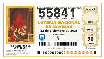 Décimo 55841 del sorteo 102-22/12/2025 Navidad