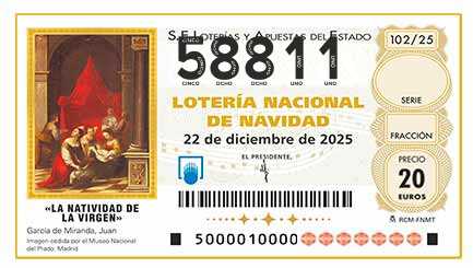 Décimo 58811 del sorteo 102-22/12/2025 Navidad