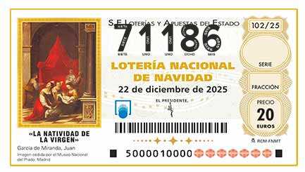 Décimo 71186 del sorteo 102-22/12/2025 Navidad