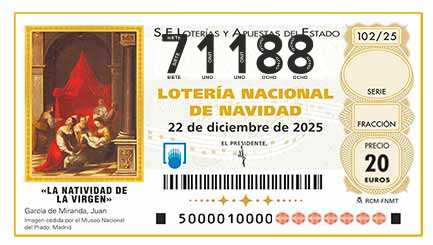 Décimo 71188 del sorteo 102-22/12/2025 Navidad