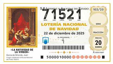 Décimo 71521 del sorteo 102-22/12/2025 Navidad