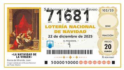 Décimo 71681 del sorteo 102-22/12/2025 Navidad