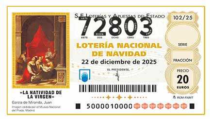 Décimo 72803 del sorteo 102-22/12/2025 Navidad