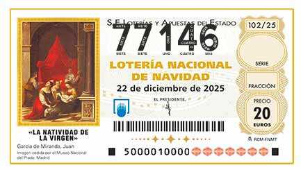 Décimo 77146 del sorteo 102-22/12/2025 Navidad