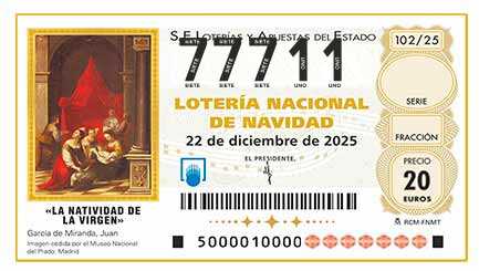Décimo 77711 del sorteo 102-22/12/2025 Navidad