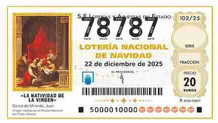 Décimo 78787 del sorteo 102-22/12/2025 Navidad