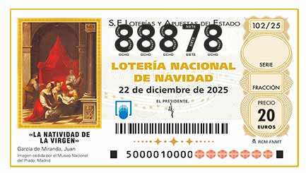 Décimo 88878 del sorteo 102-22/12/2025 Navidad