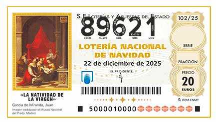 Décimo 89621 del sorteo 102-22/12/2025 Navidad