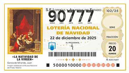 Décimo 90777 del sorteo 102-22/12/2025 Navidad