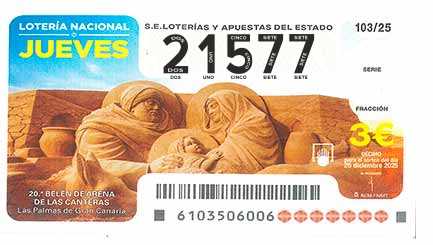 Décimo 21577 del sorteo 103-25/12/2025 Jueves