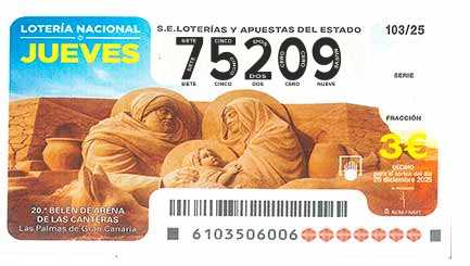 Décimo 75209 del sorteo 103-25/12/2025 Jueves