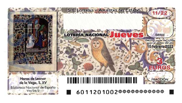 Décimo 34541 del sorteo 11-10/02/2022 Jueves