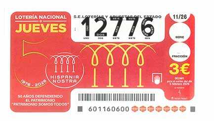 Décimo 12776 del sorteo 11-05/02/2026 Jueves