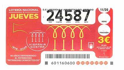 Décimo 24587 del sorteo 11-05/02/2026 Jueves