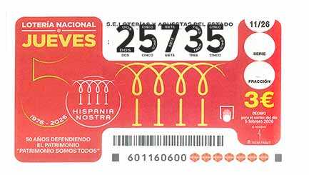 Décimo 25735 del sorteo 11-05/02/2026 Jueves